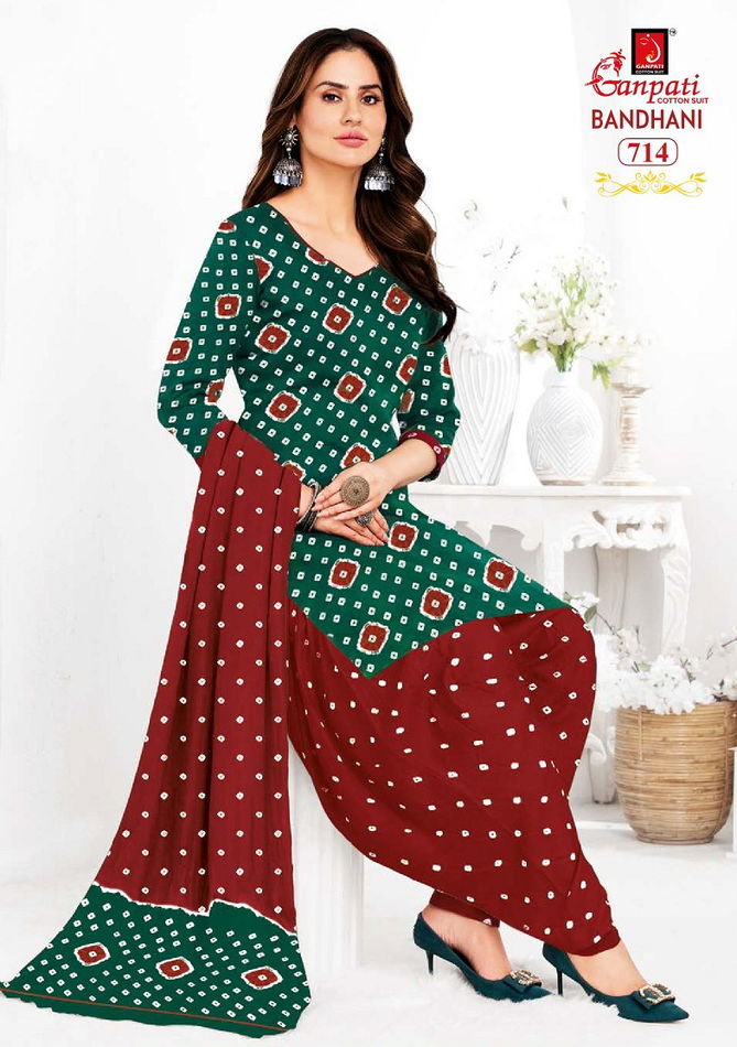 Bandhani Vol 7 By Ganpati Bandhani Printed Cotton Readymade Dress  Orders In India